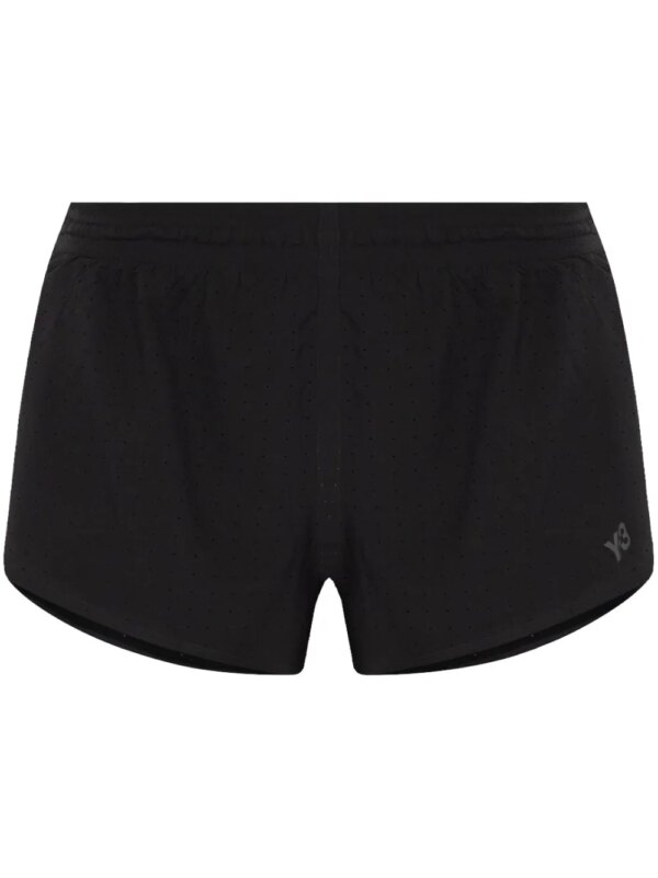 Y-3 short de sport à détail de logo - Noir