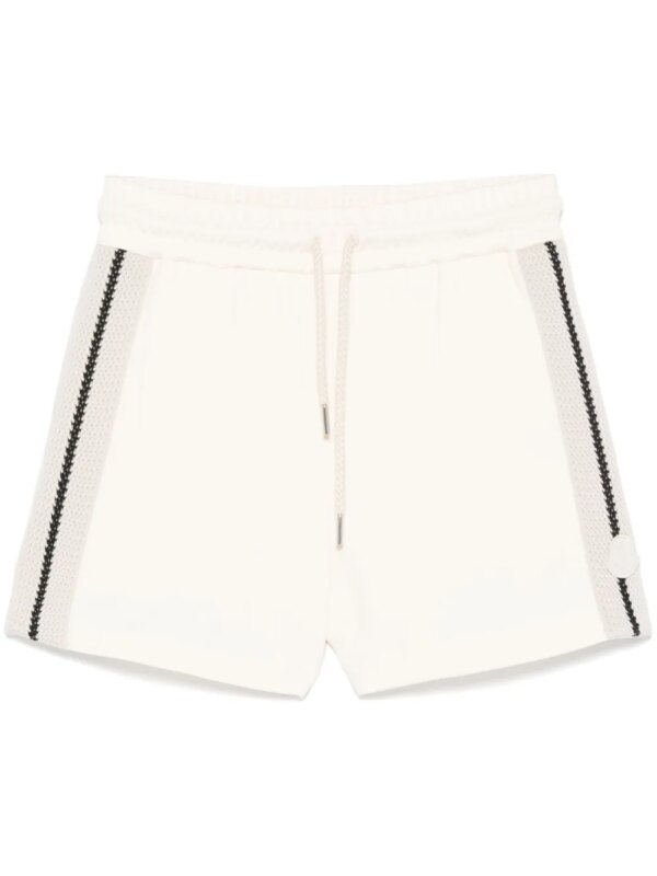 Moncler short de sport à bords en maille - Tons neutres