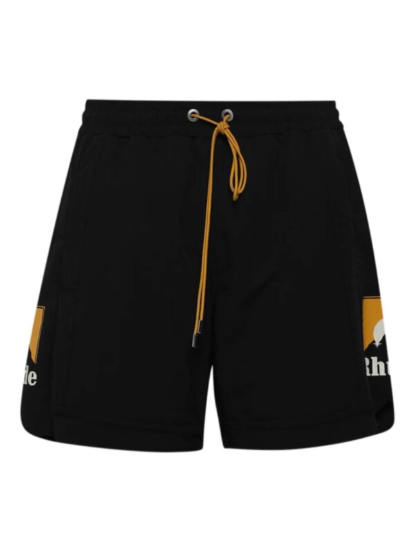 RHUDE short Moonlight Logo à lien de resserrage - Noir
