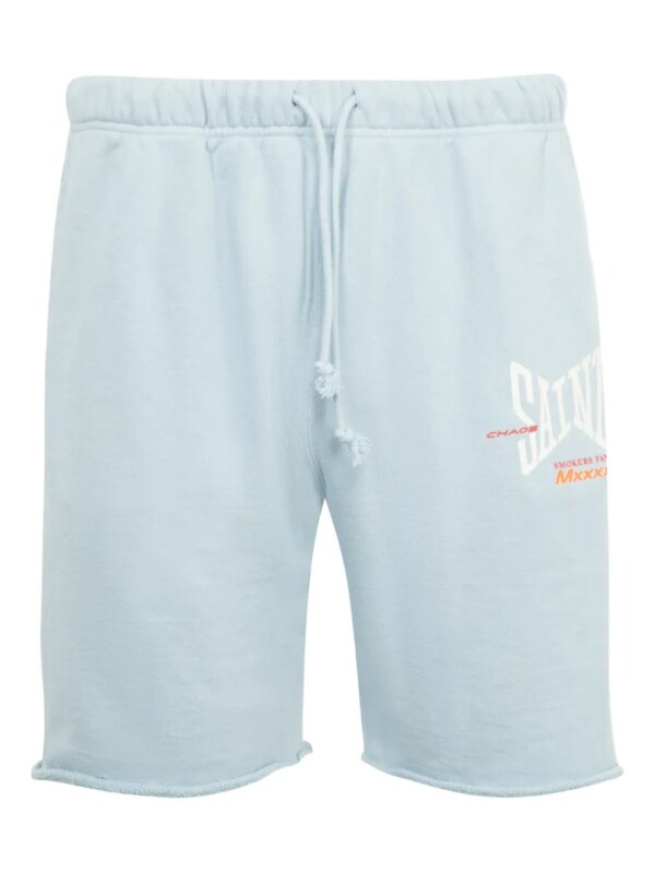 SAINT MXXXXXX short de sport à logo imprimé - Bleu