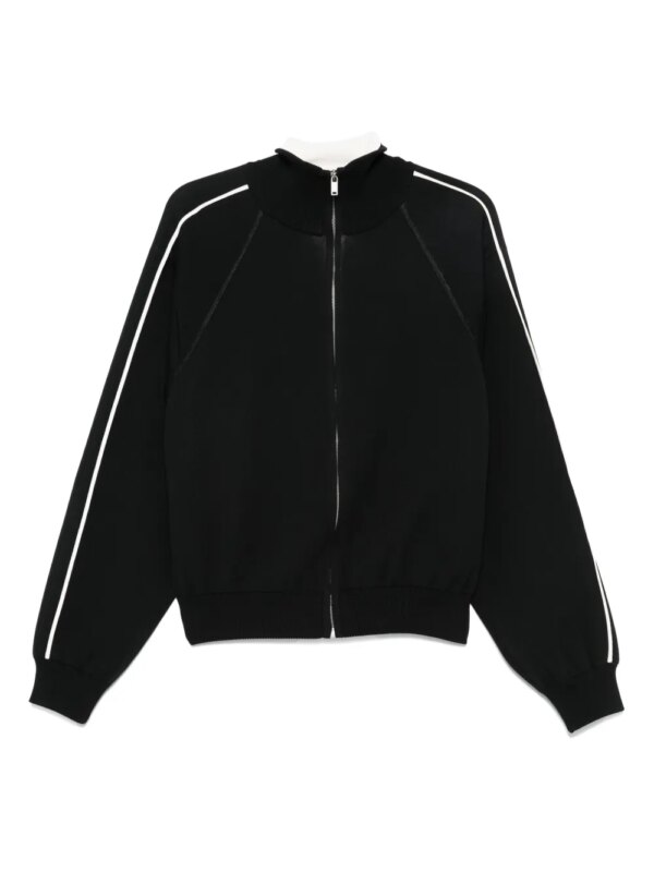 Jil Sander veste de sport à rayures latérales - Noir