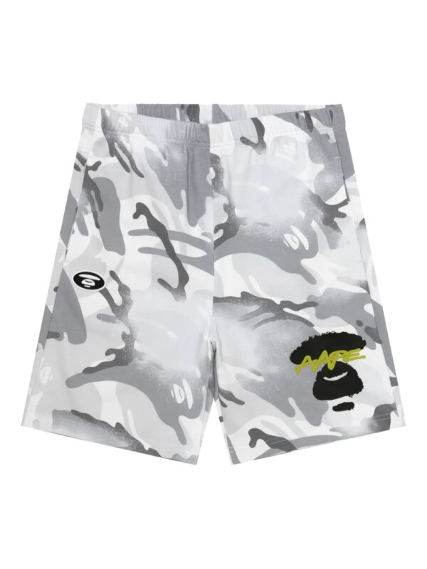 AAPE BY *A BATHING APE® short de sport à imprimé camouflage - Gris