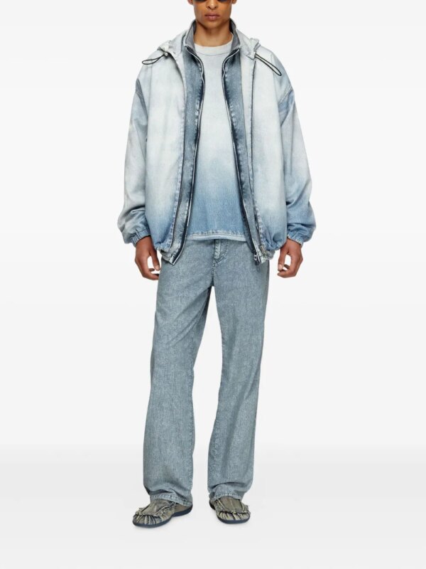 Diesel D-Wynny jack met capuchon en rits - Blauw