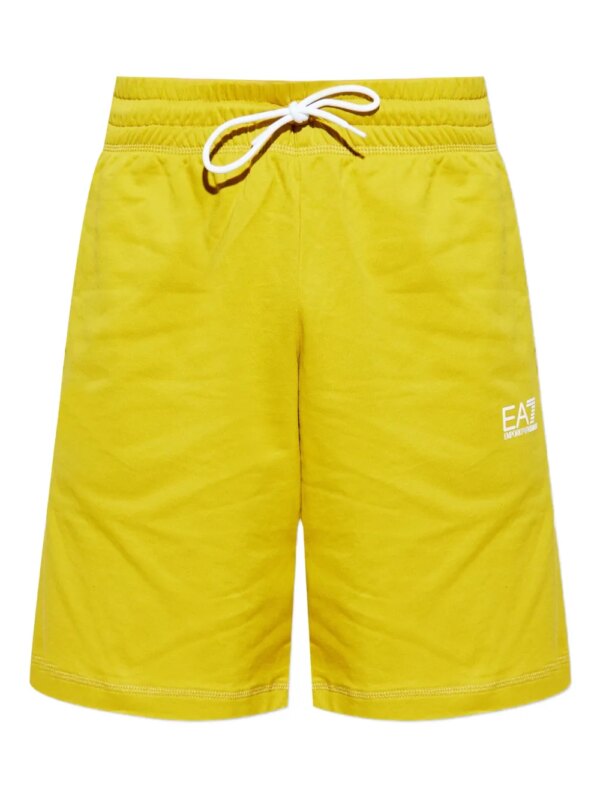 Ea7 Emporio Armani short de sport à logo imprimé - Jaune