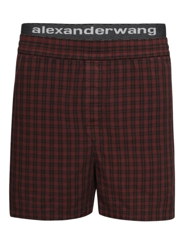 Alexander Wang boxer à carreaux - Marron