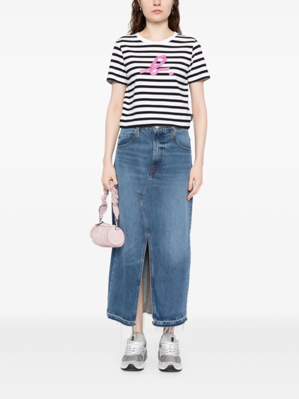 SPORT b. by agnès b. Gestreept cropped T-shirt - Wit