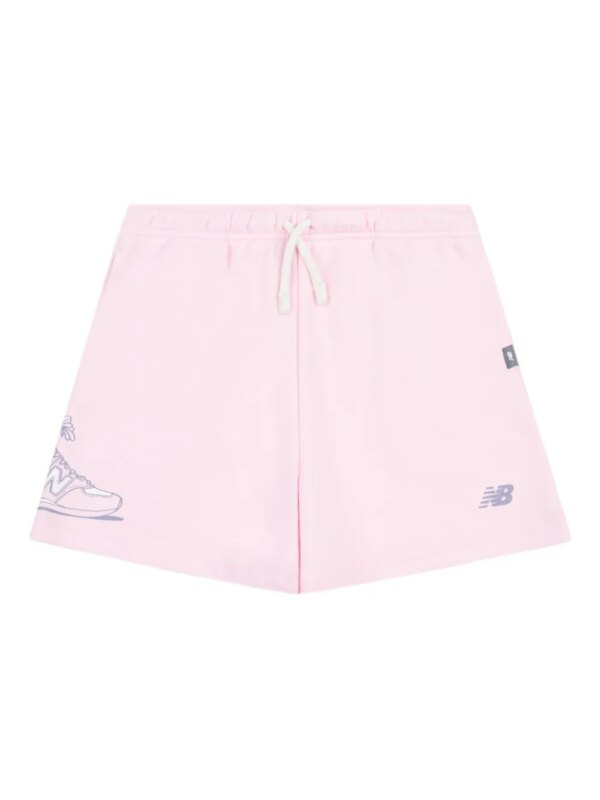 New Balance Kids short de sport à logo imprimé - Rose