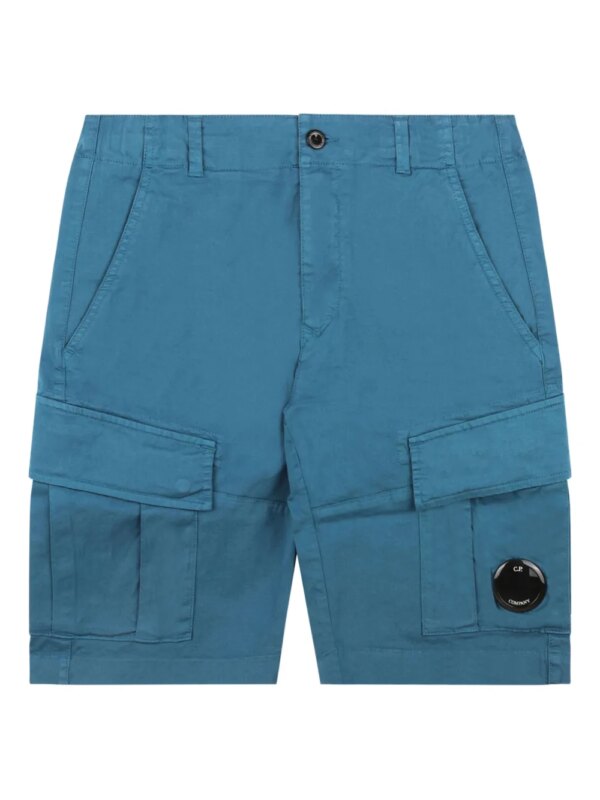 C.P. Company Kids short de sport à patch logo - Bleu