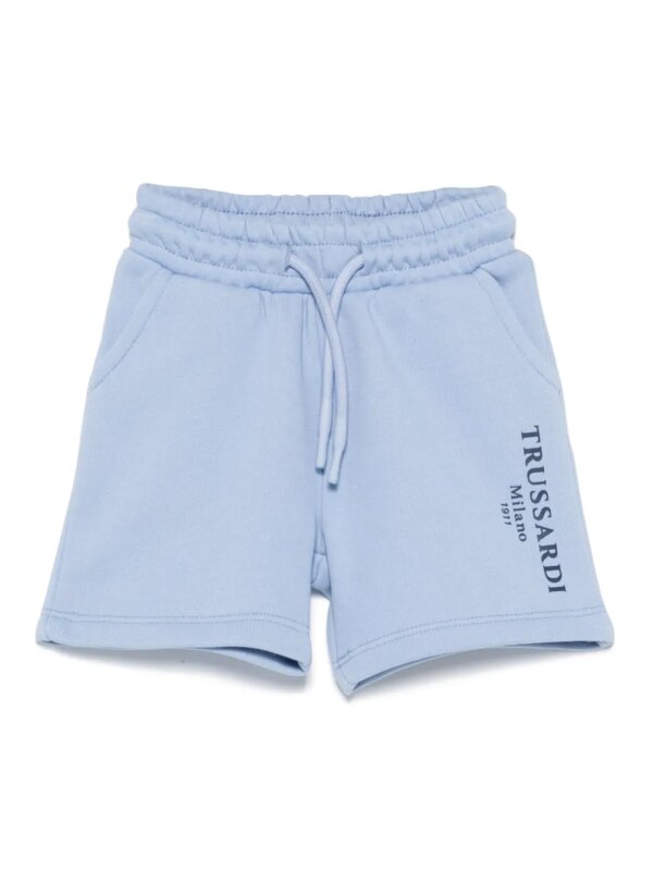 TRUSSARDI JUNIOR short de sport à logo imprimé - Bleu