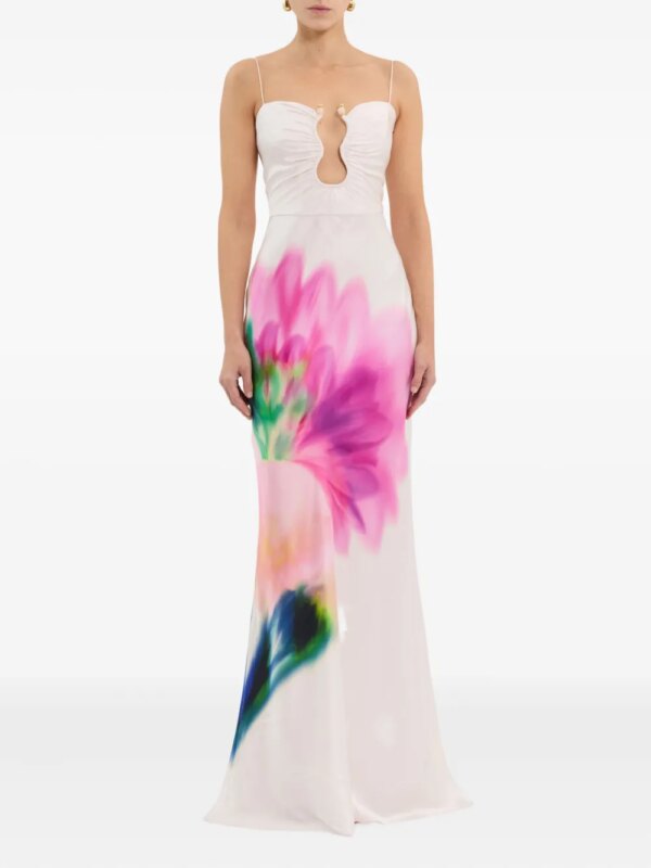 Rebecca Vallance Jurk met bloemenprint - Beige