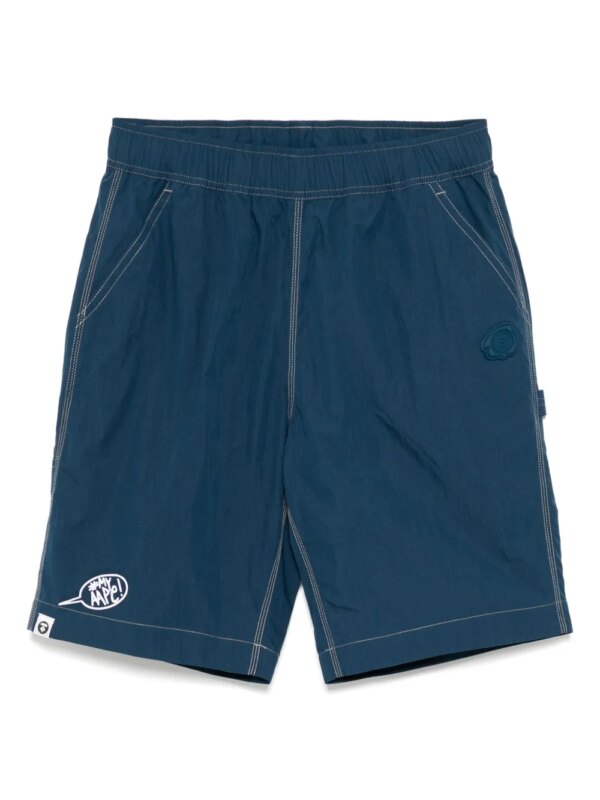 AAPE BY *A BATHING APE® short à patch logo - Bleu