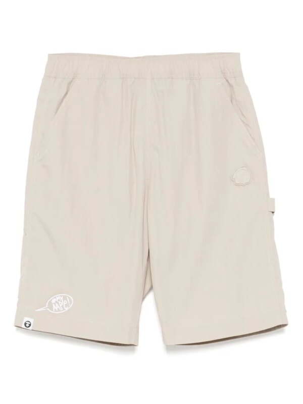 AAPE BY *A BATHING APE® short à patch logo - Tons neutres