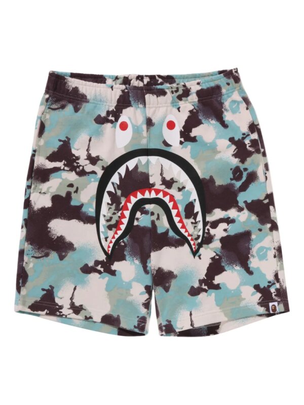 A BATHING APE® short à motif requin - Bleu