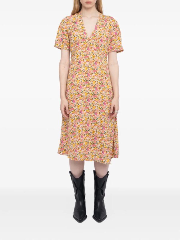 Zadig&Voltaire Rhodral midi-jurk met bloemenprint - Oranje