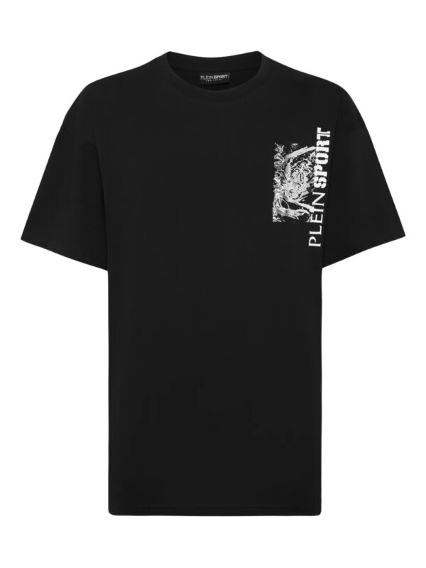 Plein Sport t-shirt en coton à imprimé tigre - Noir