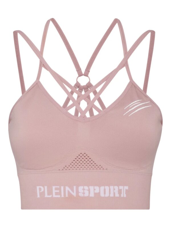 Plein Sport brassière de sport à bretelles croisées - Rose