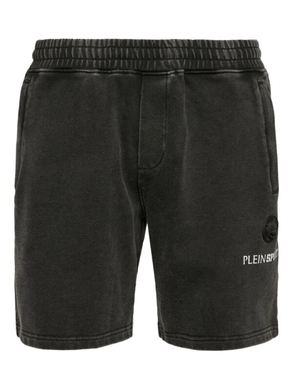 Plein Sport short à logo imprimé - Noir