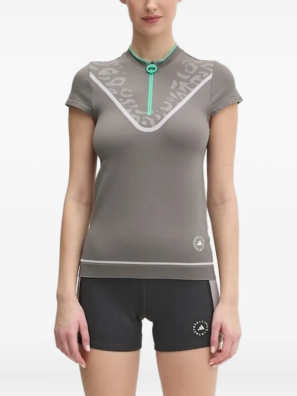 adidas by Stella McCartney haut zippé Truenature Golf à manches courtes - Gris