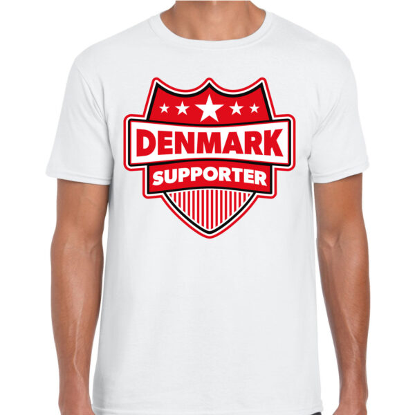 Denemarken / Denmark supporter t-shirt wit voor heren