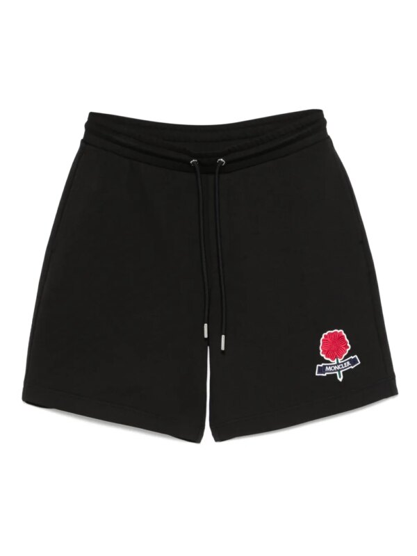 Moncler short de sport à logo brodé - Noir