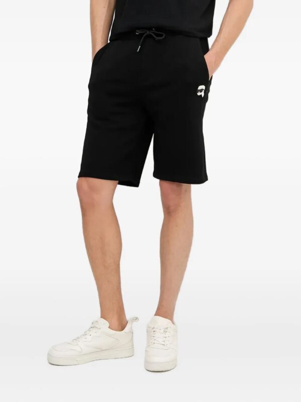 Karl Lagerfeld short à patch logo - Noir