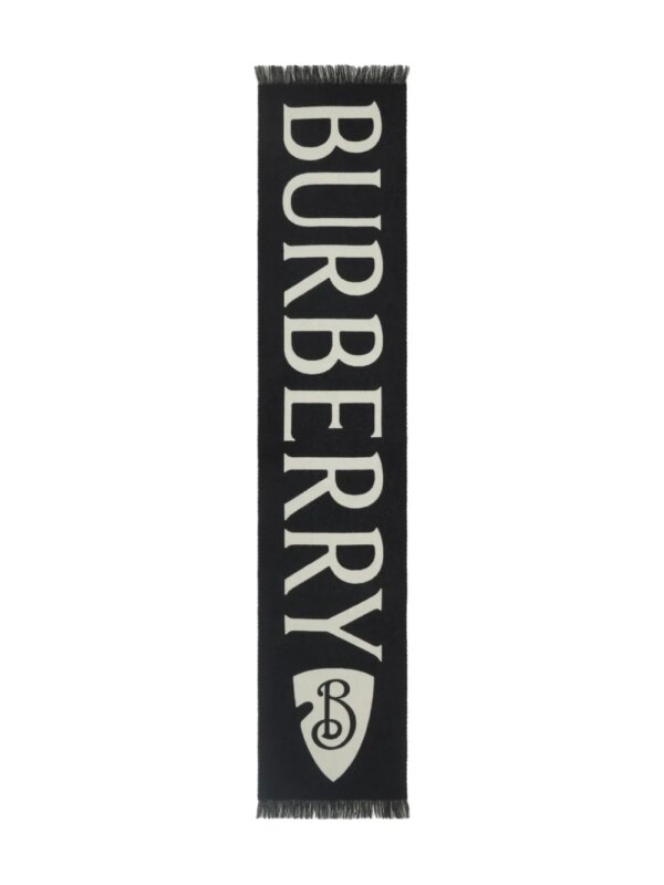 Burberry Sjaal met jacquard logo - Zwart