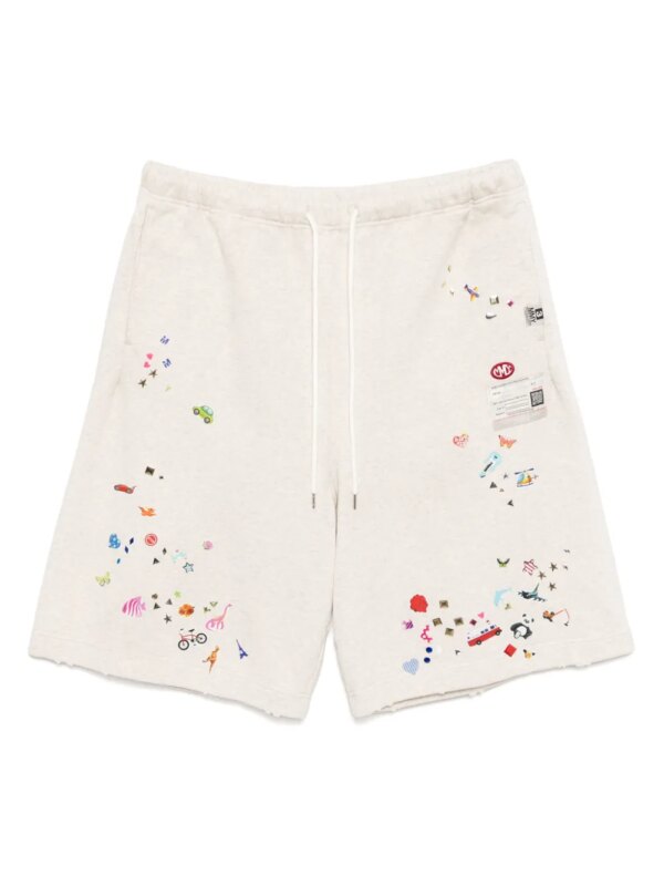 Maison MIHARA YASUHIRO short à imprimé graphique - Tons neutres