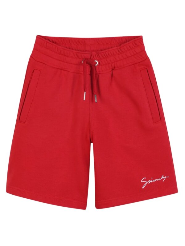 Givenchy Kids short de sport à logo brodé - Rouge