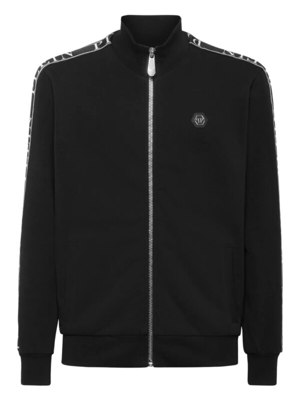 Philipp Plein veste zippée à bande logo - Noir