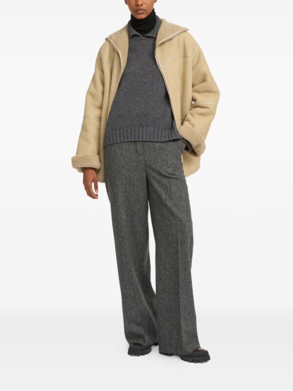 Yves Salomon Jas met suède lammy vlakken - Beige