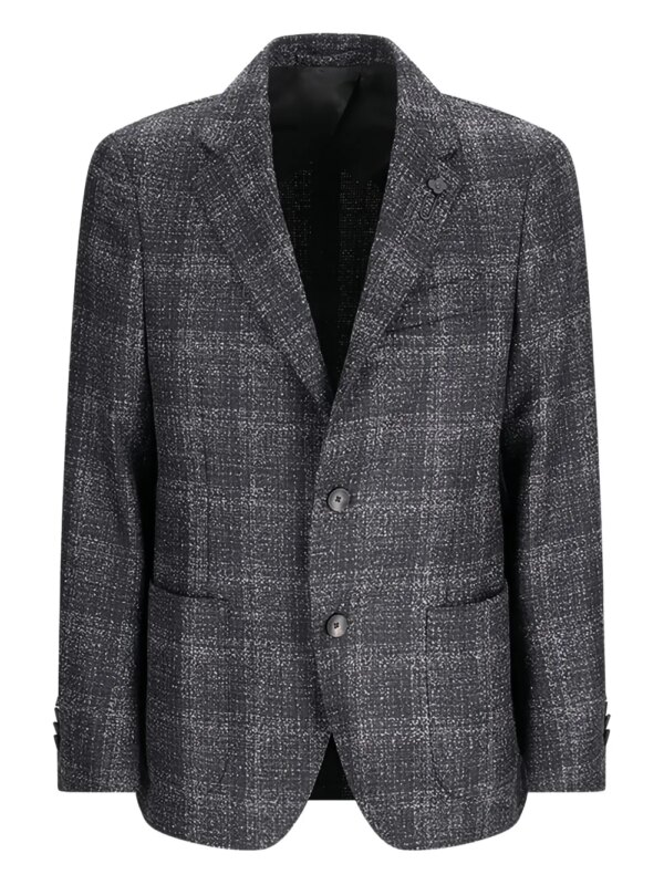 Lardini blazer à carreaux - Noir