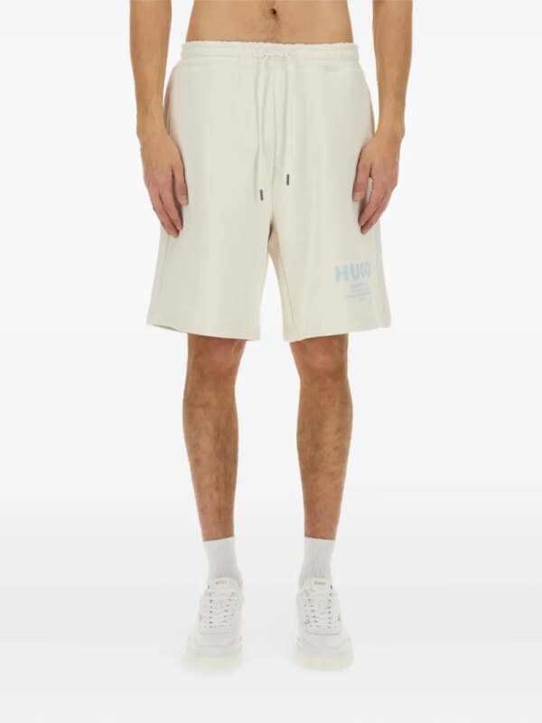 BOSS short à logo imprimé - Blanc