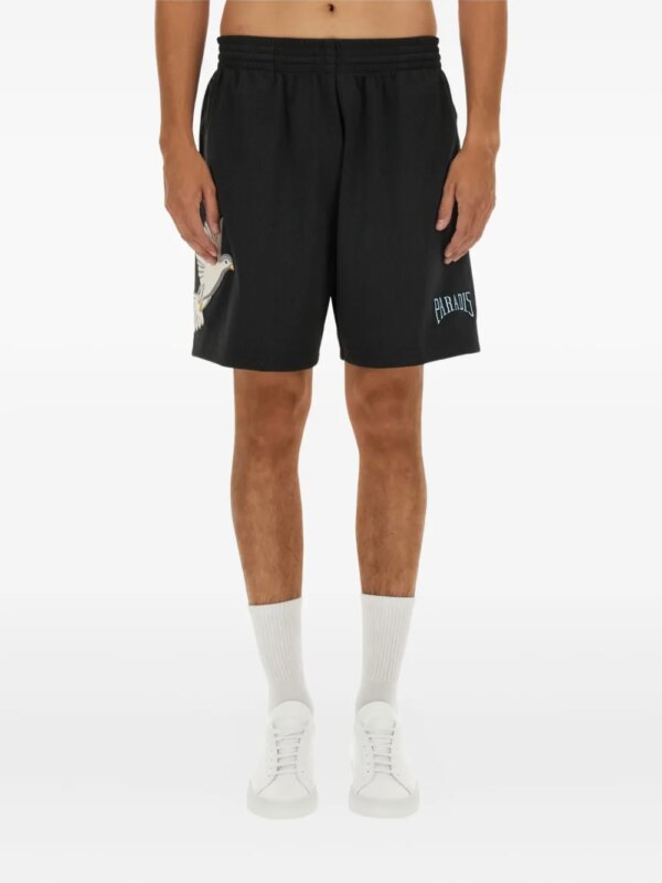 3PARADIS short à imprimé graphique - Noir