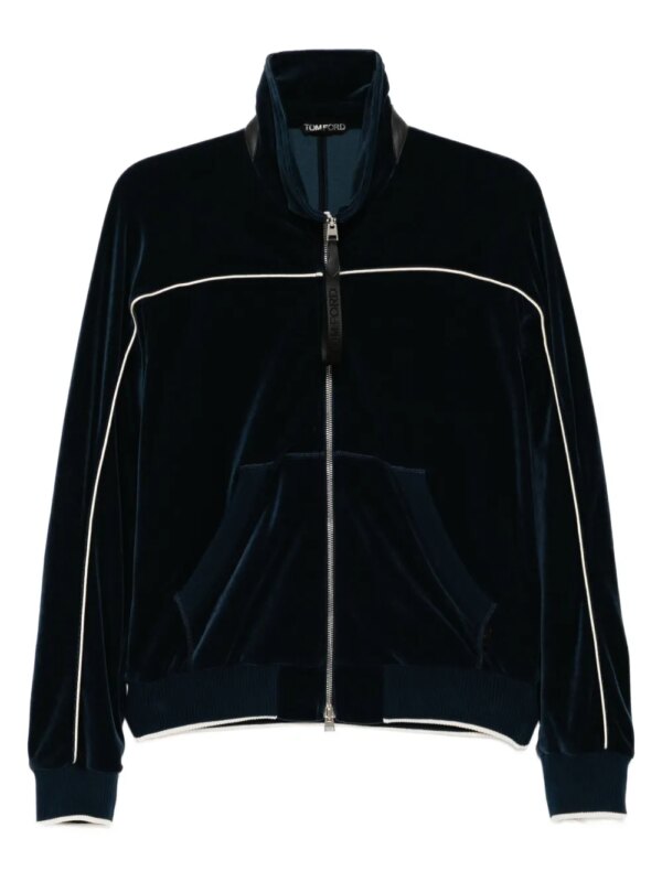 TOM FORD veste de moto zippée - Bleu