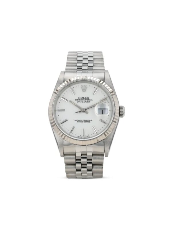 Rolex montre Oyster Perpetual Datejust 34 mm (1997) - Blanc