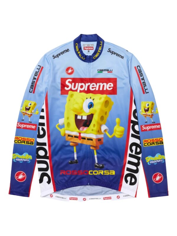 Supreme x SpongeBob SquarePants maillot de cyclisme Castelli® 'SS 25 - White' - Bleu