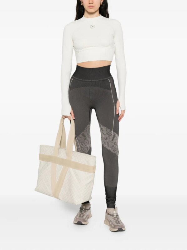 adidas by Stella McCartney Broek met slangenprint en vlakken - Zwart