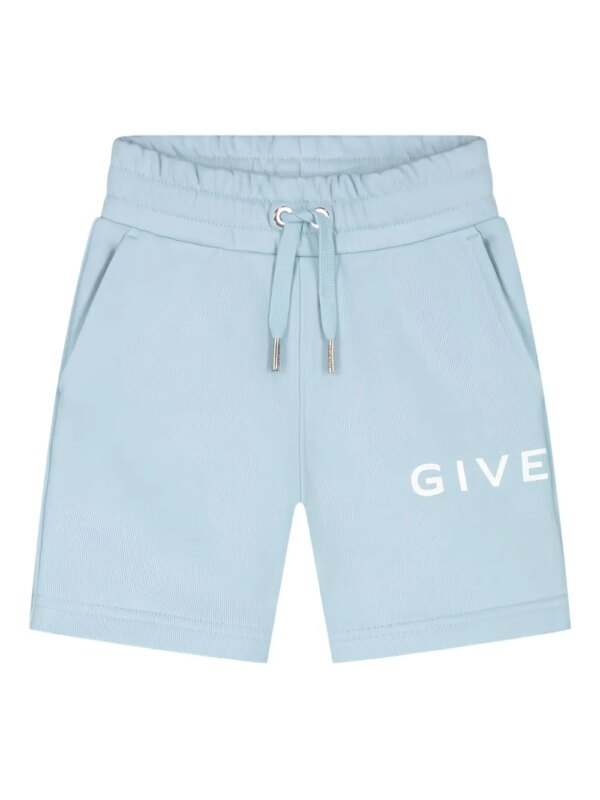 Givenchy Kids short de sport à logo imprimé - Bleu