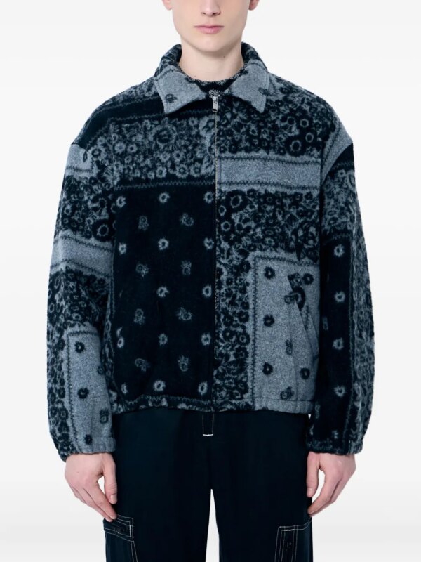 NÒMARYTHM TEXTILE veste en polaire à motif bandana - Bleu