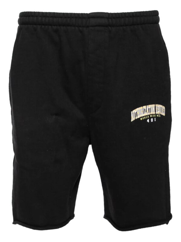 VETEMENTS short de sport en coton brodé pre-owned - Noir