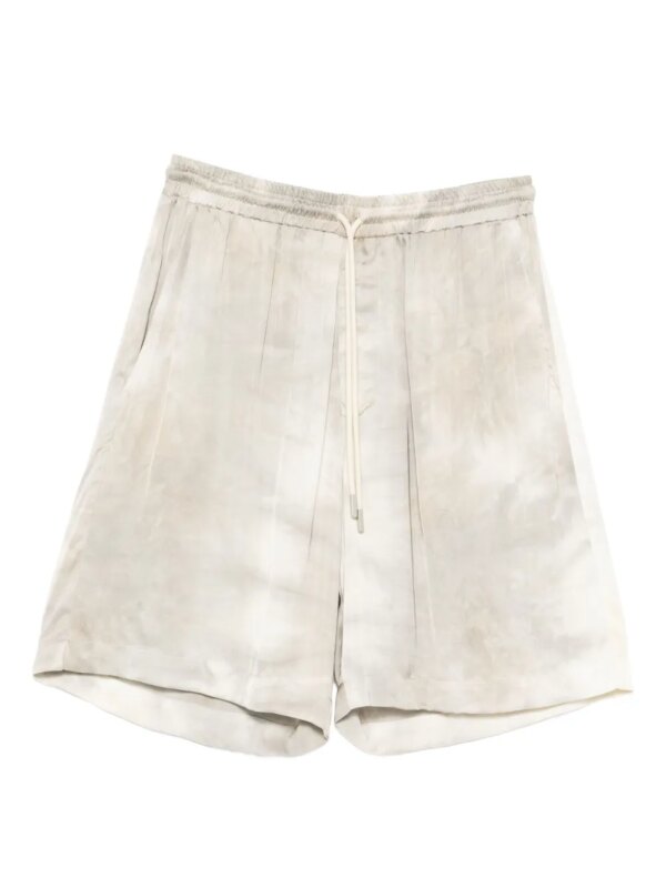 YES LONDON short tie dye à lien de resserrage - Tons neutres