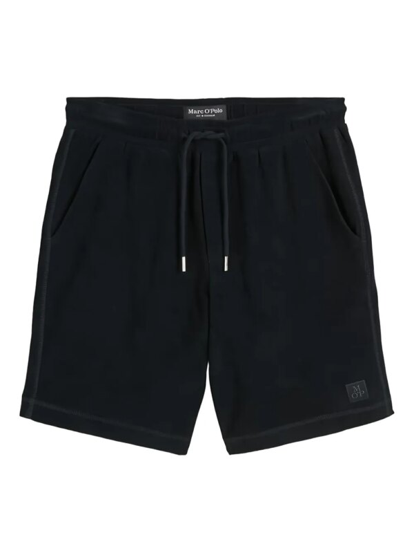 Marc O'Polo short en coton à lien de resserrage - Bleu