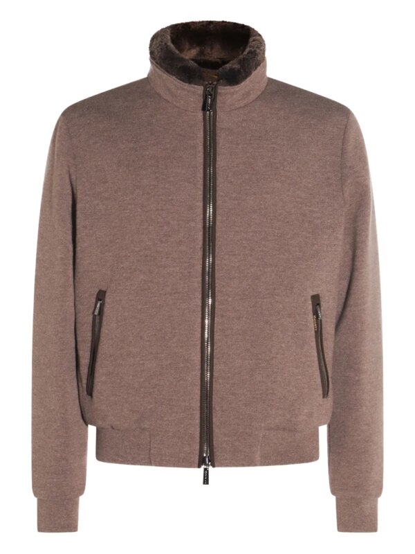 Moorer veste à fermeture zippée - Marron