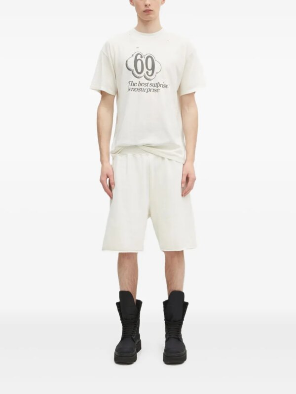 Aries short Premium Aged Temple à logo imprimé - Blanc