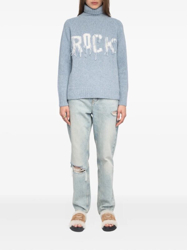 Zadig&Voltaire Mora coltrui met franje - Blauw