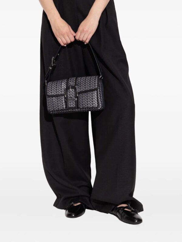 Michael Michael Kors Schoudertas met monogramprint - Zwart