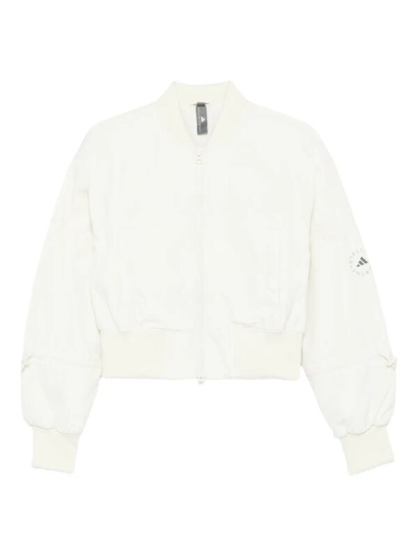 adidas by Stella McCartney zip detail bomber jacket - Blanc