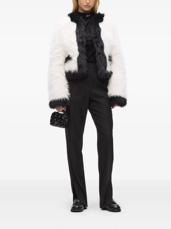 Karl Lagerfeld Jack van imitatiebont - Wit