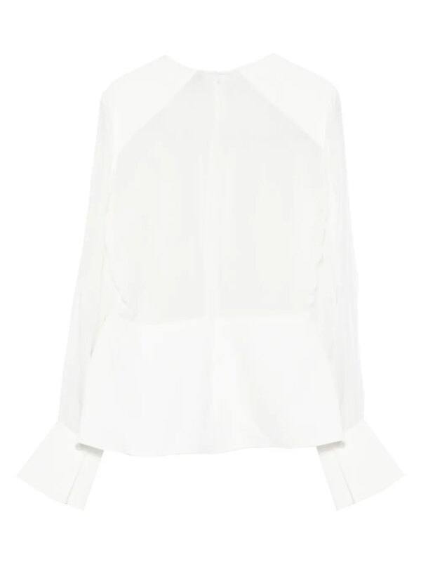 Karl Lagerfeld Top met geplooid detail en lange mouwen - Wit