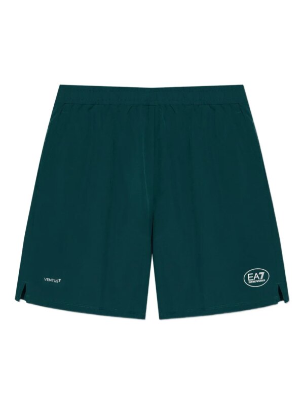 Ea7 Emporio Armani short à logo imprimé - Vert